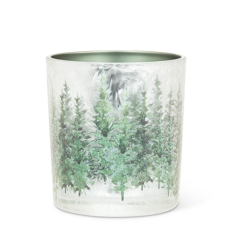 Frosted Winter Forest Candle Holder