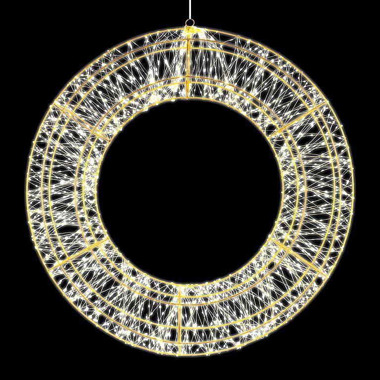 Large 2400L Micro LED Wreath