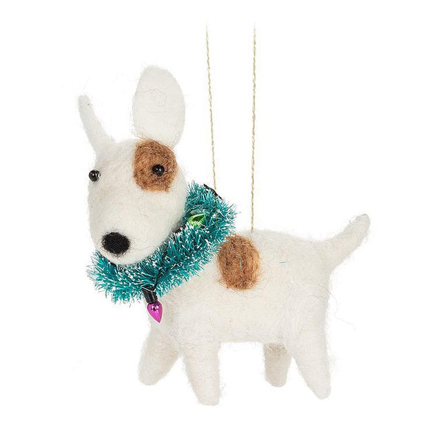 Bull Terrier with Wreath Ornament