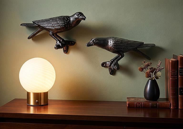 Swirl Glass Ball LED Lamp