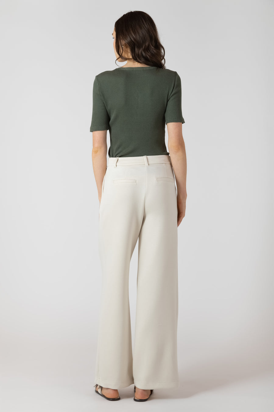 2722209 DG Matte Pearl Scuba Knit Trouser