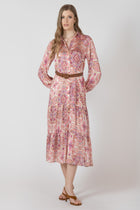 2722505 T Belted Button Front Shirt Dress