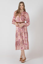 2722505 T Belted Button Front Shirt Dress