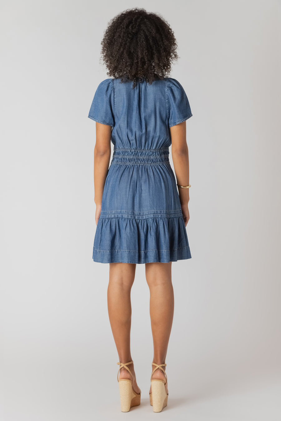 2722551 DG Smocked Waisted Tiered Mini Dress