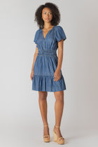 2722551 DG Smocked Waisted Tiered Mini Dress