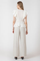 2722720 D Natural Elastic Waist Linen Pants