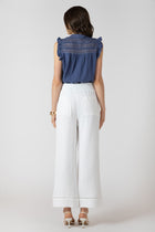 2723512 D Lace Insert Button Front Blouse