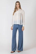2723701 T Pintuck Detail Blouse