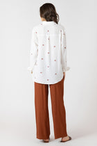 2723711 D Textured Button Front Blouse