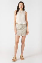 2727006 D Contrast Trim Sweater Tank