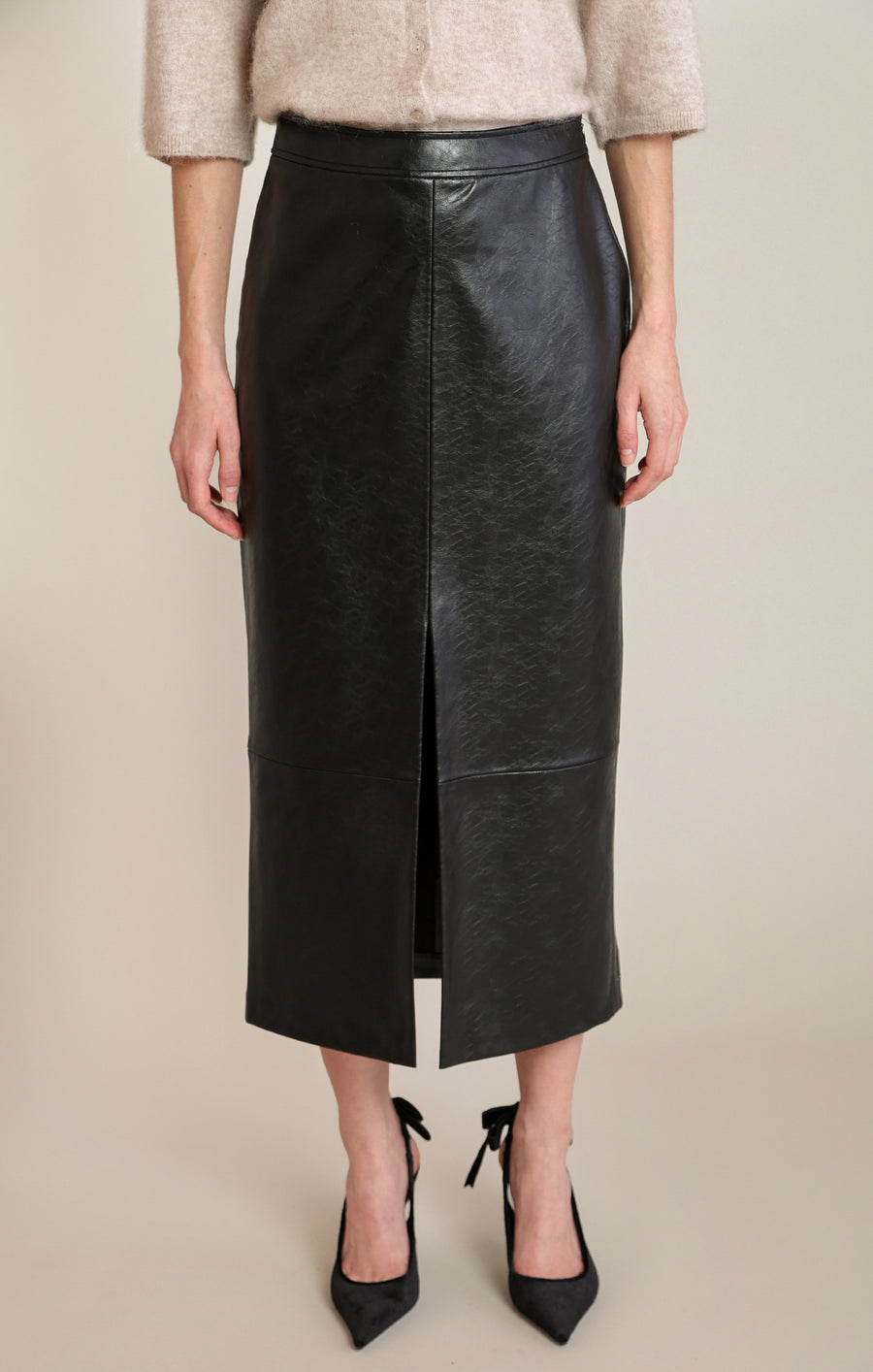 2822715 T Faux Leather Skirt