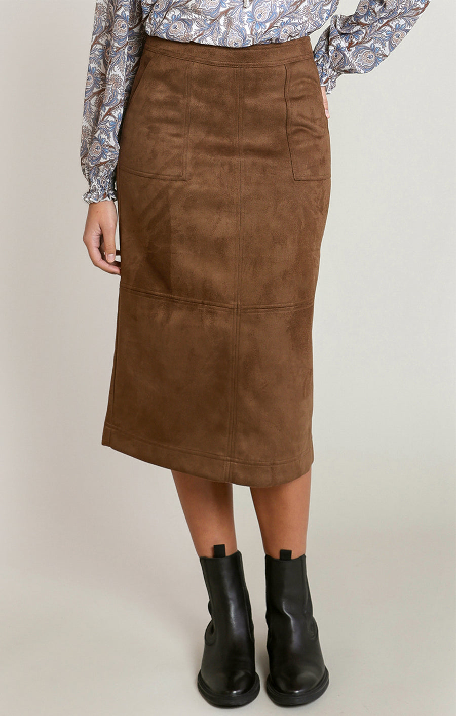 2822726 D Suede Midi Skirt