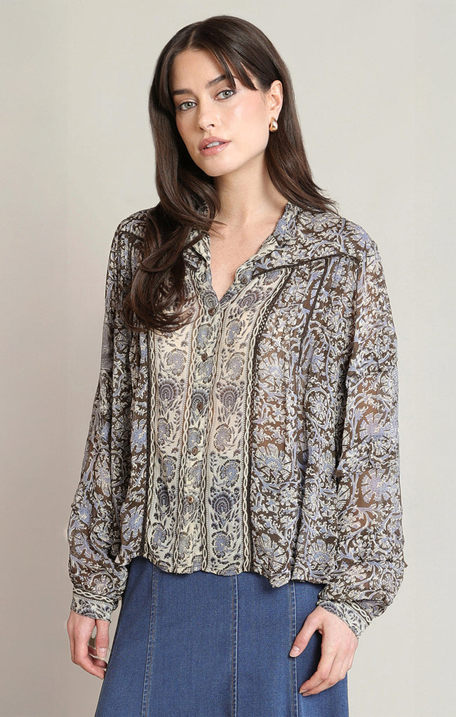 2823711 T Orchid Print Blouse