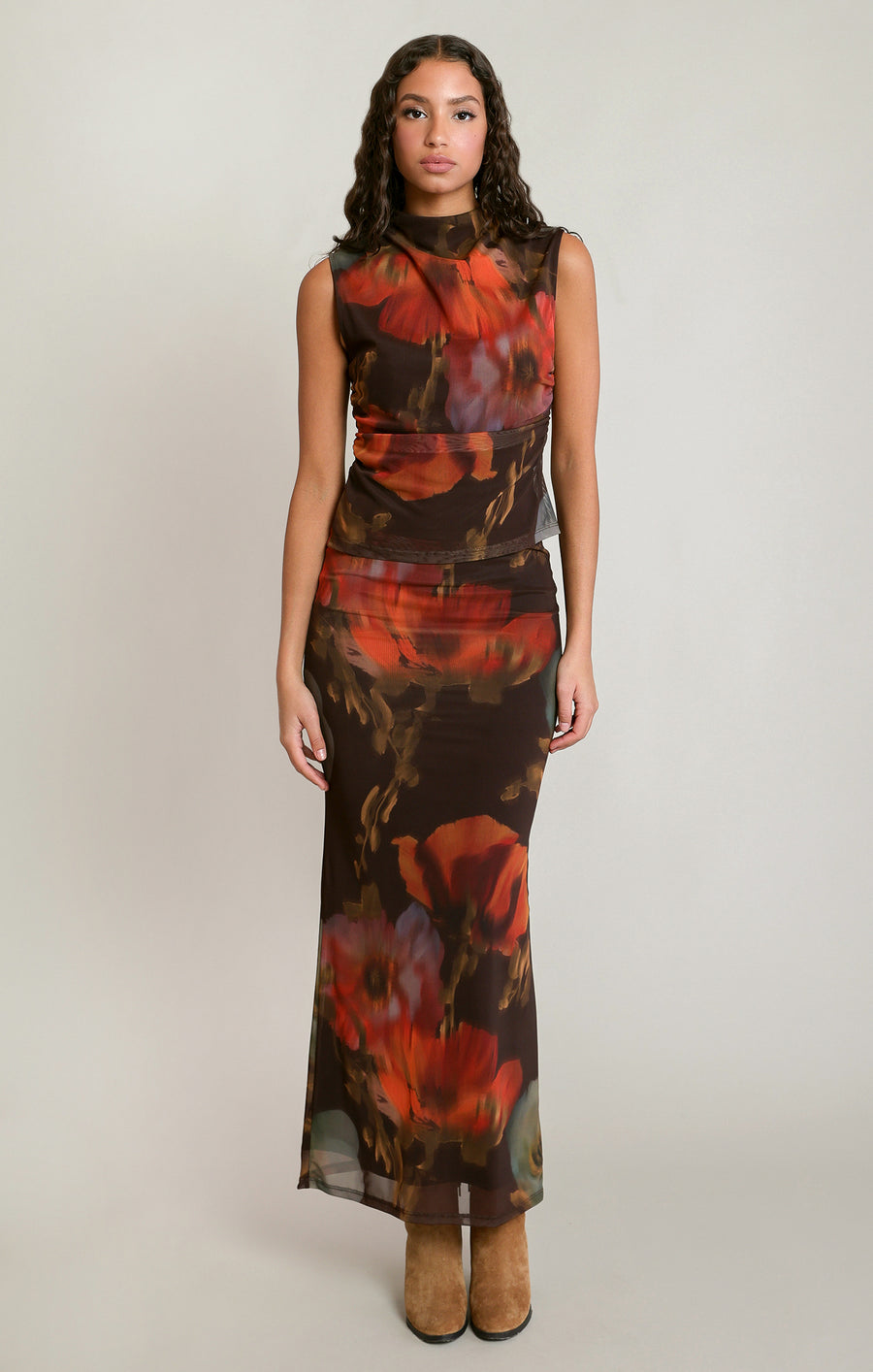 2824000 D Mesh Floral Top