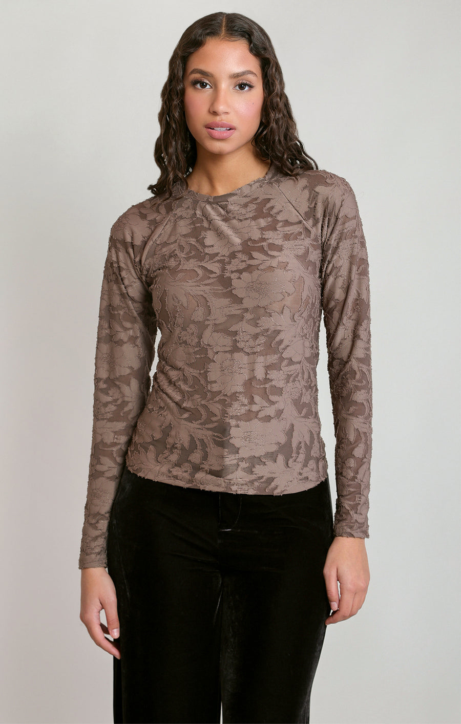 2824025 D Floral Long Sleeve Tee