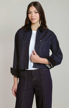2825750 D Corduroy Collar Denim Jacket