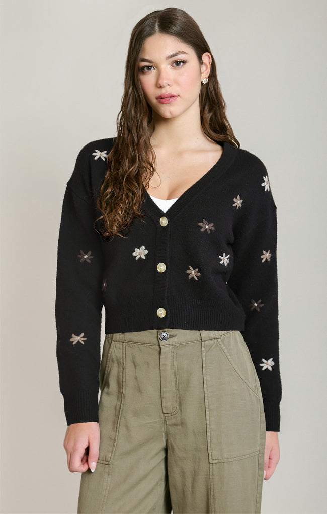 2827274 D Embroidered Flower Cardigan