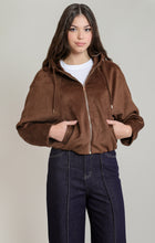 2829509 D Faux Suede Hooded Bomber