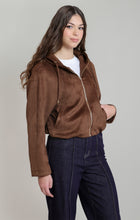 2829509 D Faux Suede Hooded Bomber