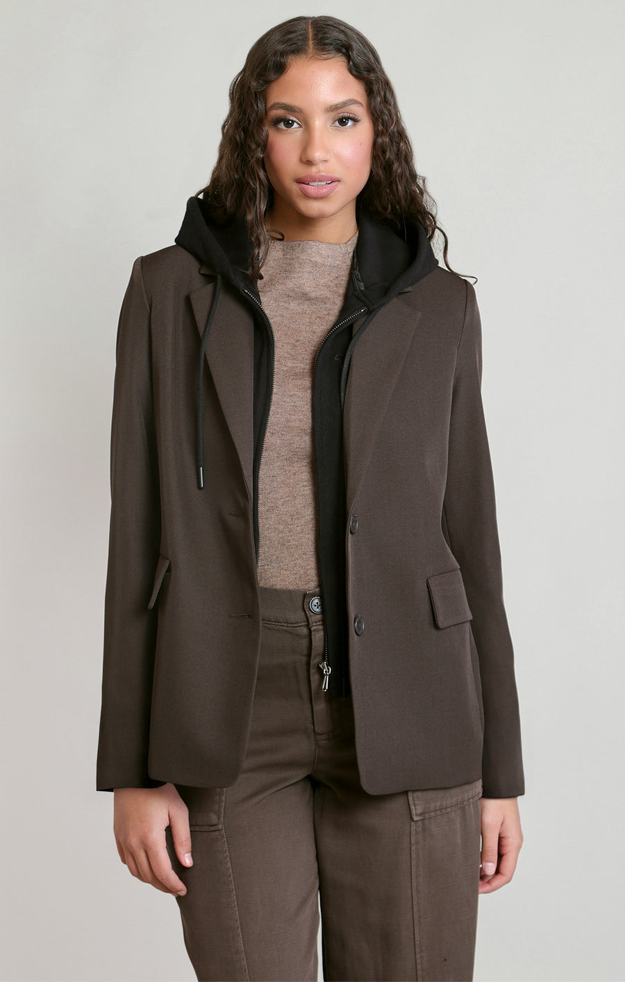 2829511 D Detachable Hooded  Blazer