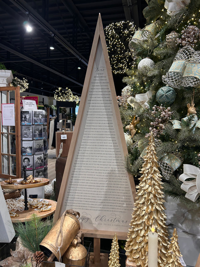 Oak Frame Natural Canvas Twas the Night before Christmas