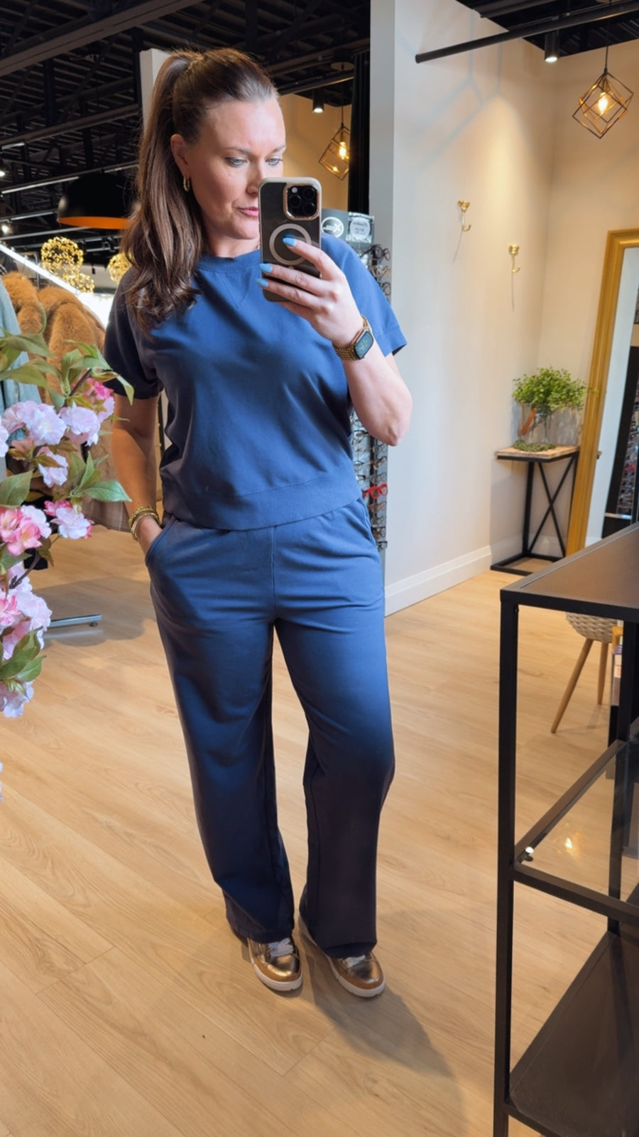 Short Dolman Sleeve Sweatshirt Sailor Blue