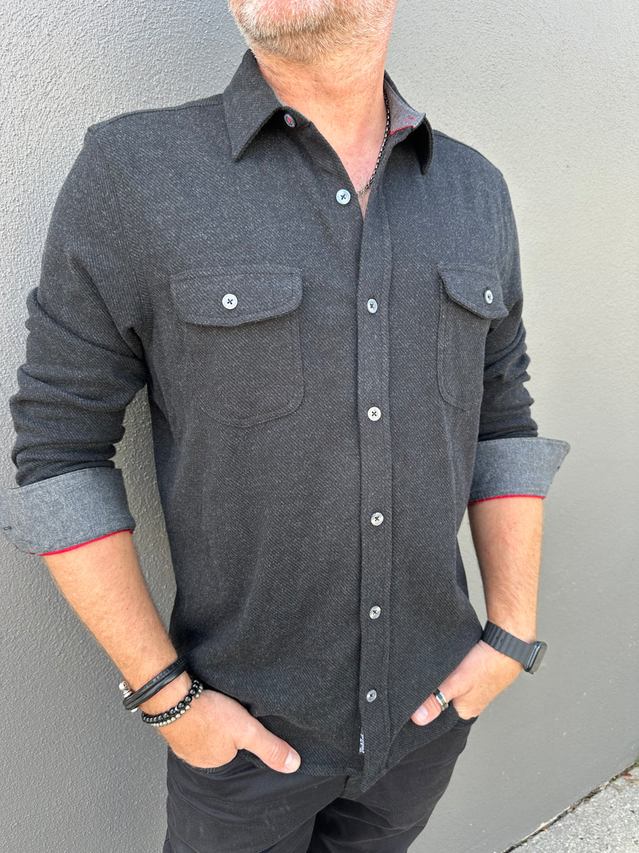 Hero Solid Twill Knit Flannel Shirt