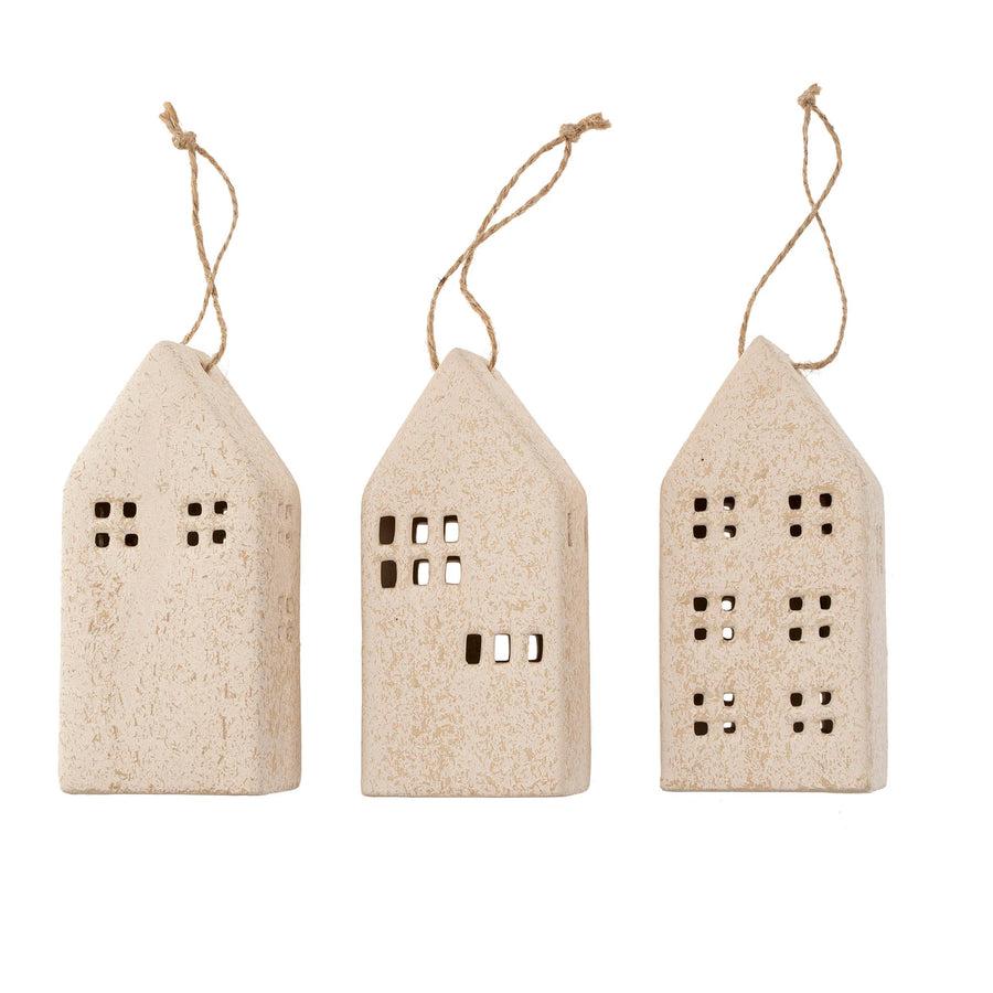 Ceramic House Ornaments Cream
