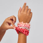 Ruched Satin Scrunchie 5pc Set - Asst Cherry