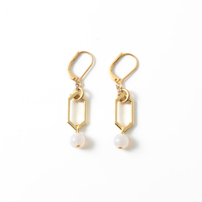 Capri Shiny Gold & Pearl Earrings