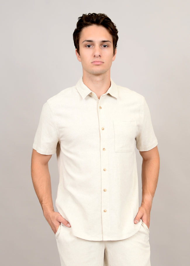 56MW104S Linen Classic SS Shirt Natural