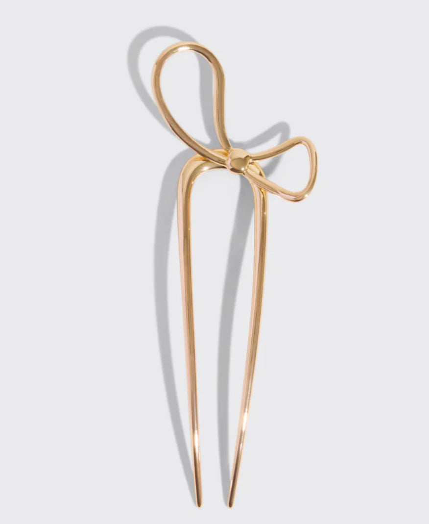 The Grinch Gold Bow French Hair Pin