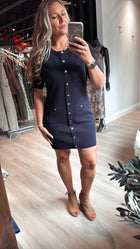 2627510 T Button Detail Sweater Dress