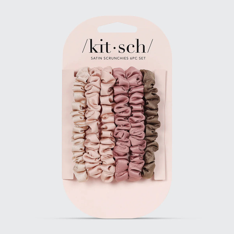 Ultra Petite Satin Scrunchies - Terracotta 6pcs