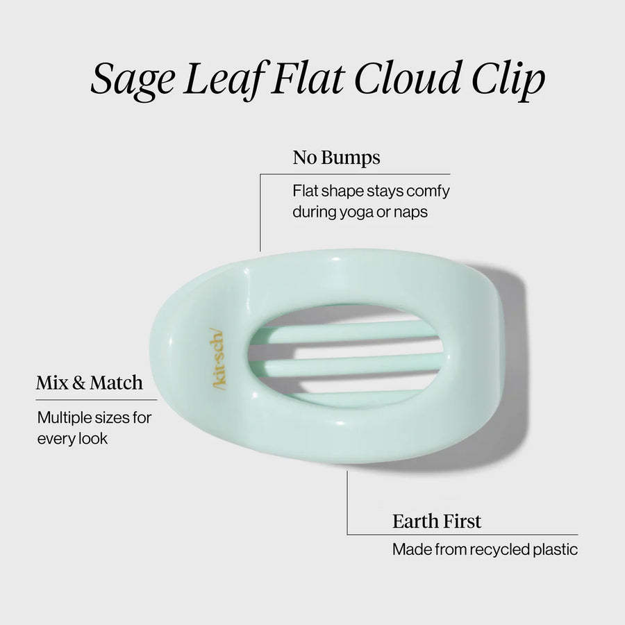 Small Flat Cloud Clip - Sage Leaf