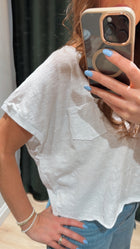 Short Dolman Sleeve Step Hem Tee White