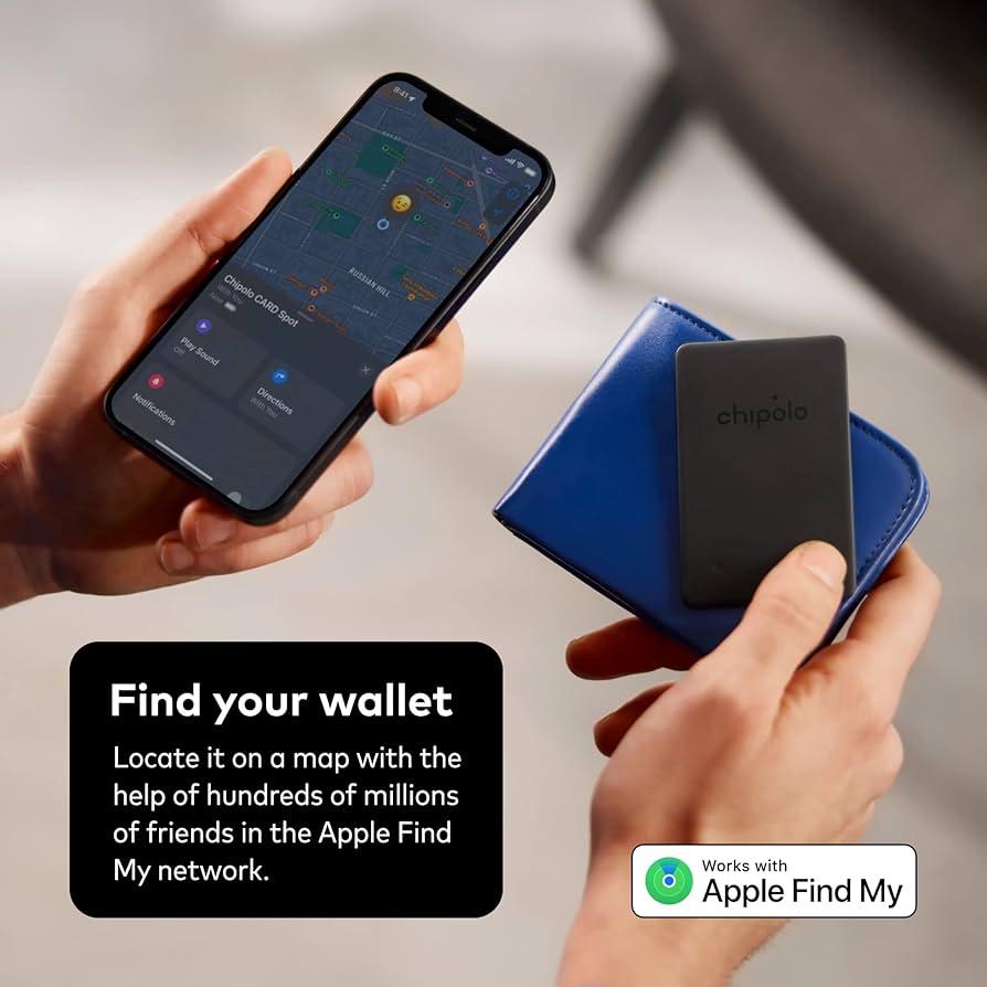 Wallet Finder - Black - Works with Apple Find My