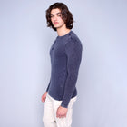 76MS329S Henley Sweater - Acid Wash