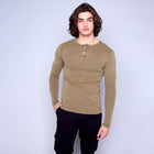 76MS329S Henley Sweater - Burnt Olive