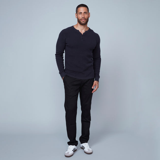 76MS356S Long Sleeve Henley Sweater - Navy Asphalt