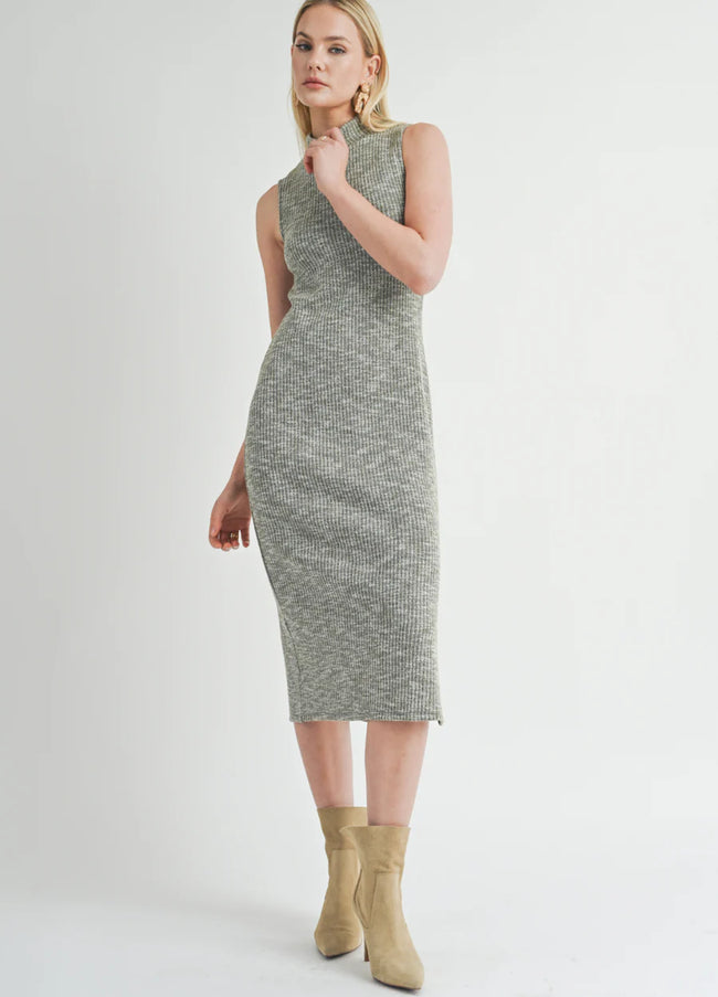 On The Path Knit Turtleneck Midi Dress
