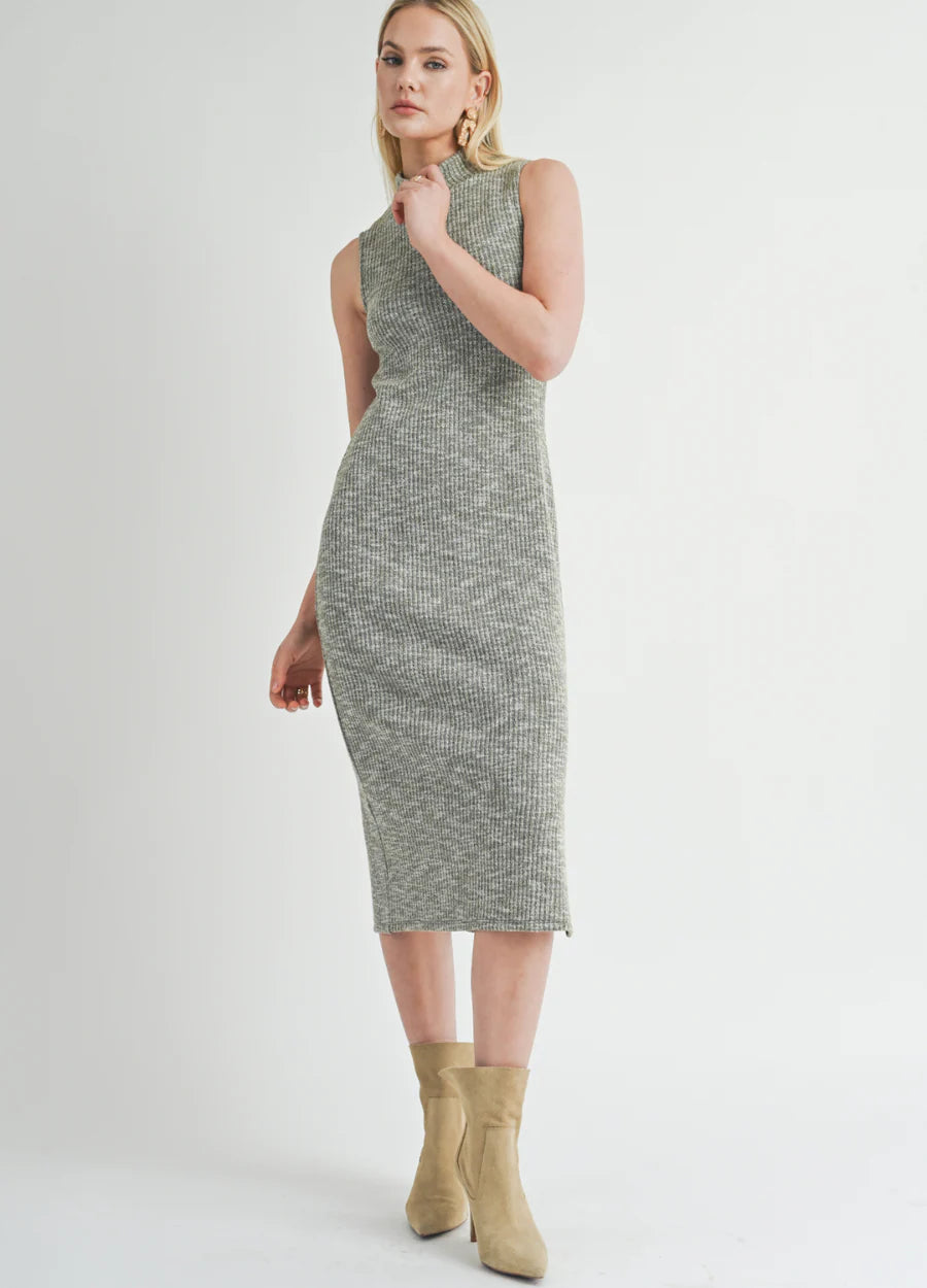 On The Path Knit Turtleneck Midi Dress