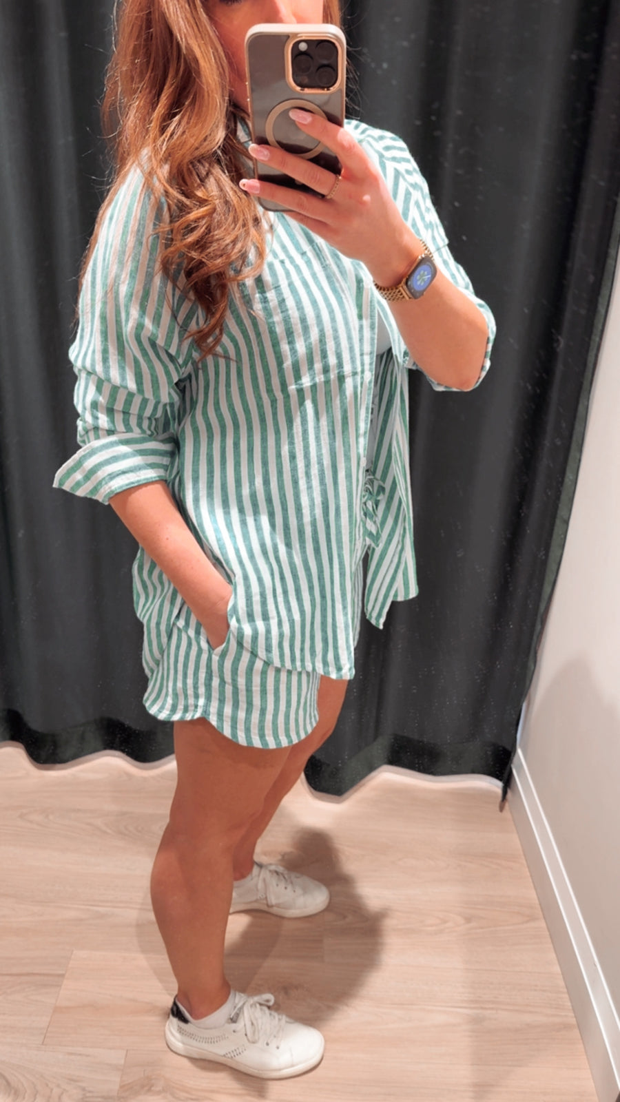 The Perfect Linen Stripped Top La Palma