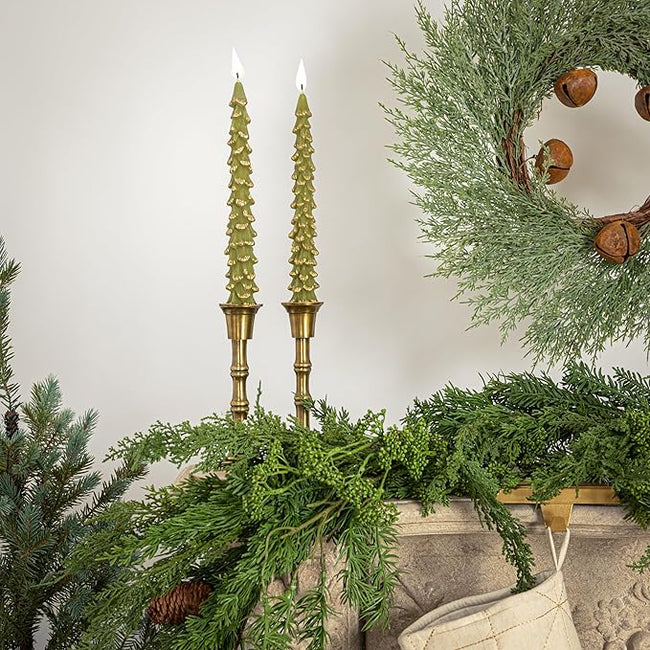 10" Unscented Tree Shaped Taper Candles