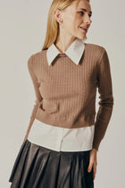 Amsonia 2 In 1 Shirt Jumper - Taupe