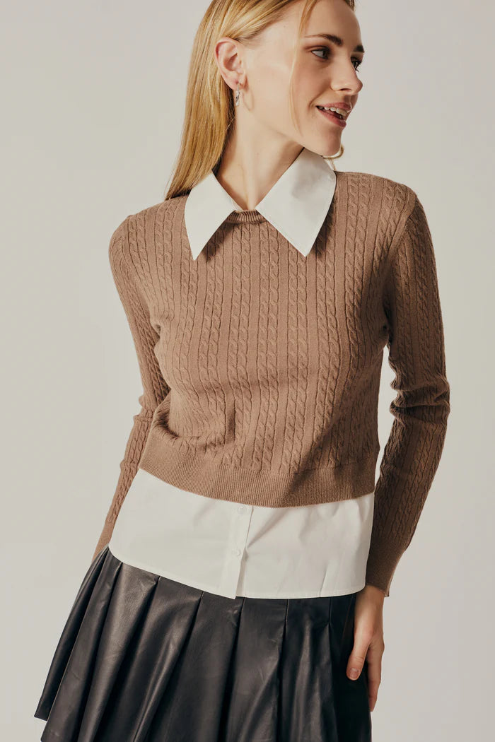 Amsonia 2 In 1 Shirt Jumper - Taupe