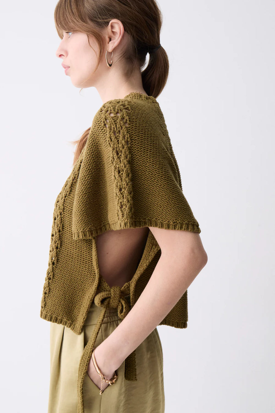 Dinis Knit Top- Army