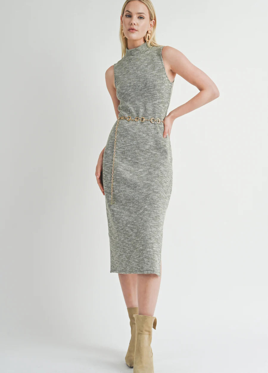On The Path Knit Turtleneck Midi Dress