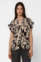 Avery Black Cream Floral Top