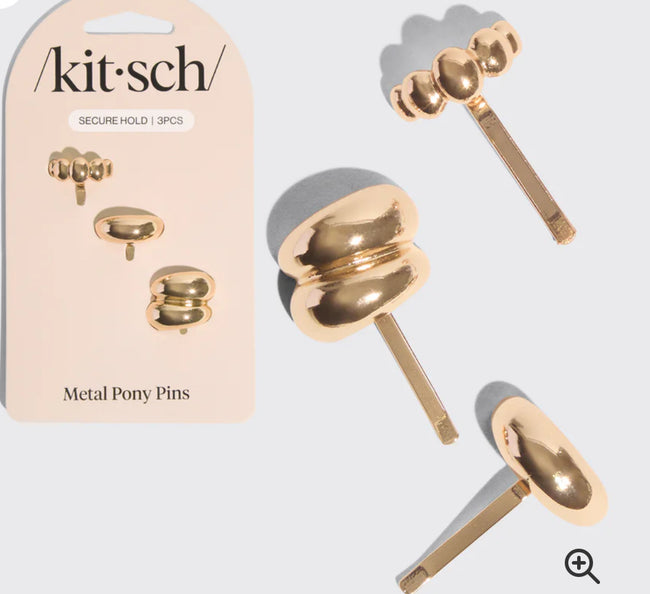Gold Metal Pony Pins Set of 3